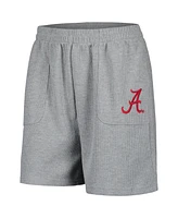Hype and Vice Women's Heather Gray Alabama Crimson Tide Pocket Hit Grand Slam Waffle Shorts