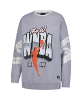 The Wild Collective Women's Gray Wnba Double Collar Fleece Pullover Sweatshirt