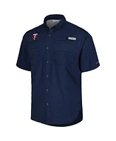 Columbia Men's Navy Minnesota Twins Tamiami Omni-Shade Button-Down Shirt