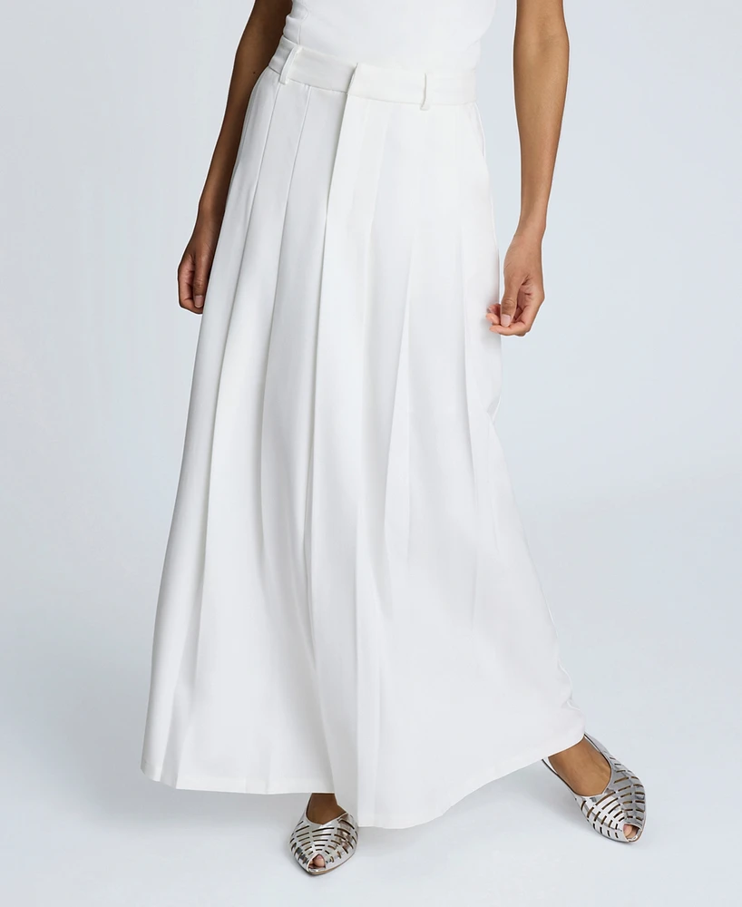 Kenneth Cole Women's Fly-Front Pleated Maxi Skirt