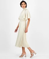 julia jordan Women's Pleated Smocked Dress