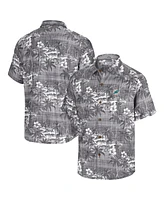 Tommy Bahama Men's Black Miami Dolphins Coconut Point Isla Palmetta Camp Button-Up Shirt