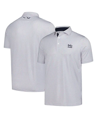 Puma Men's White FedEx St. Jude Championship Volition Micro Star Mattr Polo Shirt
