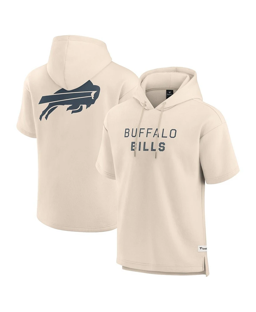 Fanatics Men's Cream Buffalo Bills Elements Future Ground Lettering Short Sleeve Pullover Hoodie
