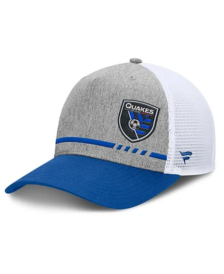 Fanatics Men's Heather Gray San Jose Earthquakes Low Block Trucker Adjustable Hat