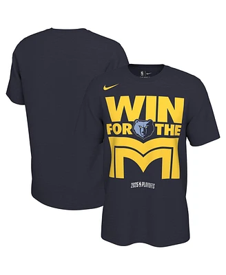Nike Men's and Women's College Navy Memphis Grizzlies 2025 Nba Playoffs On-Court Mantra T-Shirt