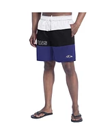 G-iii Sports by Carl Banks Men's Purple/Black Baltimore Ravens Sunrise Volley Swim Shorts