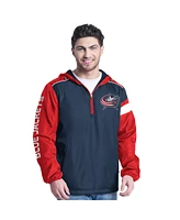 G-iii Sports by Carl Banks Men's Navy/Red Columbus Blue Jackets Lateral Half-Zip Hoodie