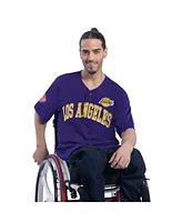 G-iii Sports by Carl Banks Men's Purple Los Angeles Lakers Adaptive Star Player Fashion Baseball Jersey