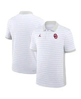Jordan Men's White Oklahoma Sooners 2025 Early Season Coaches Sideline Victory Stripe Performance Polo Shirt