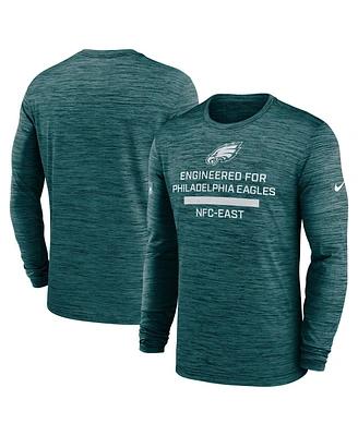 Nike Men's Midnight Green Philadelphia Eagles Sideline Velocity Performance Long Sleeve T-Shirt