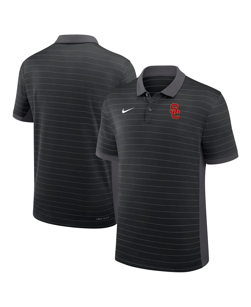 Nike Men's Black Usc Trojans 2025 Early Season Coaches Sideline Victory Stripe Performance Polo Shirt