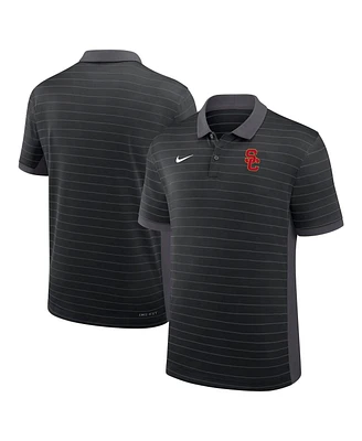 Nike Men's Black Usc Trojans 2025 Early Season Coaches Sideline Victory Stripe Performance Polo Shirt