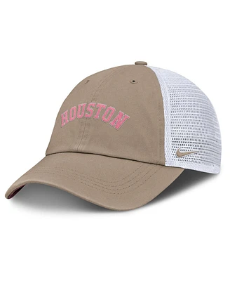 Nike Men's and Women's Khaki/White Houston Astros Club Trucker Adjustable Hat