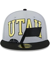New Era Men's Gray/Black Utah Jazz Tip-Off Two-Tone 59FIFTY Fitted Hat