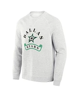 Fanatics Men's Heather Gray Dallas Stars Banner Fleece Raglan Pullover Sweatshirt