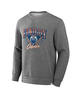 Fanatics Men's Heather Gray Edmonton Oilers Decades Collection Legendary Fleece Pullover Sweatshirt