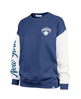 '47 Brand Women's Blue New York Knicks Rise Andie Oversized Pullover Sweatshirt