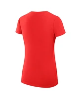G-iii 4Her by Carl Banks Women's Red Florida Panthers Team Logo Graphic V-Neck Fitted T-Shirt