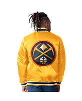 Starter Men's Yellow/Navy Denver Nuggets Reversible Satin Full-Snap Varsity Jacket