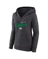 Logo Athletic Women's Heather Charcoal Boston Celtics Triumphant V-Neck Pullover Hoodie