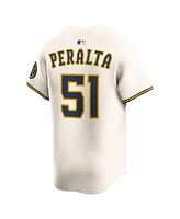 Nike Men's Freddy Peralta Cream Milwaukee Brewers Home Limited Player Jersey