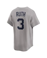Nike Men's Babe Ruth Gray New York Yankees Throwback Cooperstown Collection Limited Jersey