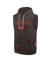 Nike Men's Brown Cleveland Browns Sideline Performance Sleeveless Pullover Hoodie