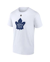 Fanatics Men's Auston Matthews White Toronto Maple Leaf's Authentic Stack Name Number T-Shirt