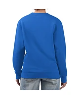 G-iii 4Her by Carl Banks Women's Royal Los Angeles Dodgers Retro Roses Fleece Pullover Sweatshirt