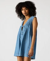 Steve Madden Women's Pleated Denim Mick Romper