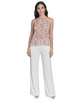 Calvin Klein Petite Printed Pleated Sleeveless Halter Top