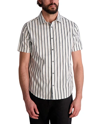 Karl Lagerfeld Paris Men's Short Sleeve Striped Button-Front Shirt
