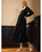 Motherhood Maternity Long Sleeve Empire Waist Maxi Dress