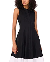 Msk Women's Cotton Sleeveless Shirtdress