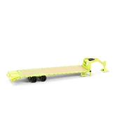 1/64 Lime Green Gooseneck Trailer with Red & White Conspicuity Stripes 30521