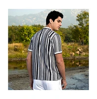 Men's Cream White & Midnight Black Multitrack Knit Polo T-Shirt