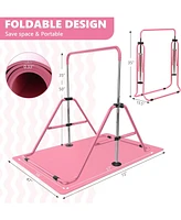 Zenova Gymnastics Bar Kids, Junior Training Bar, Height Adjustable Horizontal Bars With Gym Mat