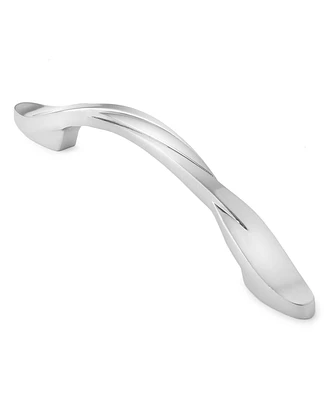 Cauldham 5 Pack Solid Braided Kitchen Cabinet Pulls Handles (5" Hole Centers) - Drawer/Door Hardware - Style M260 - Satin Nickel