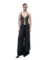 Nocturne Women's Beaded Embroidered Maxi Vest