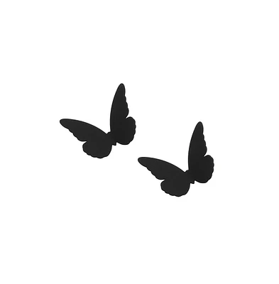 Sohi Women's Black Minimal Butterfly Stud Earrings