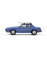 1/64 1967 Mustang Ghia Coupe with Ski Roof Rack Blue Greenlight Hobby 30510