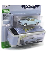 1/64 1965 Ford Mustang Fastback Blue Johnny Lightning Collector Tin
