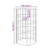Circular Gabion Raised Beds 3 pcs Galvanized Steel 11.8"x19.7"