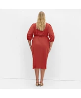 City Chic Plus Opulent Elbow Sleeve Dress