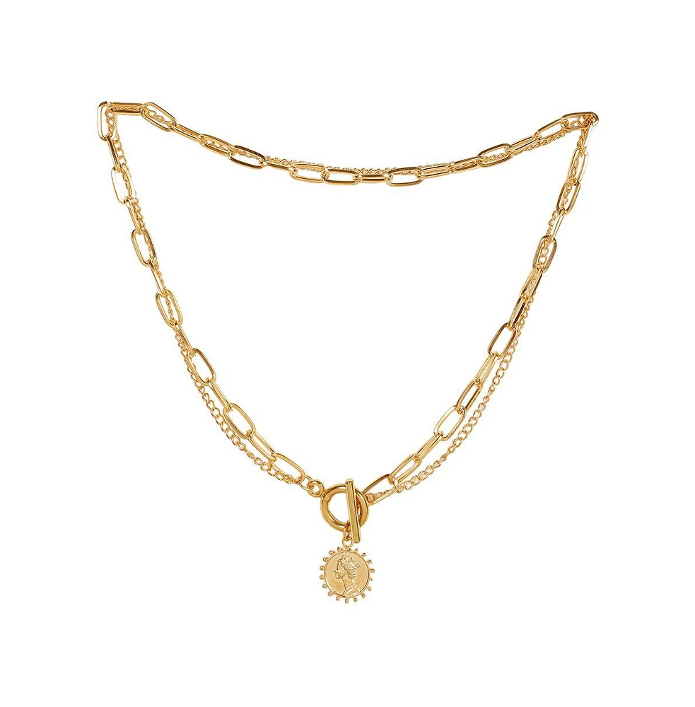 Sohi Women's Coin Chain Necklace