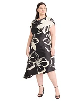Maggy London Plus Short-Sleeve A-Line Dress