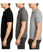 Galaxy By Harvic Men's 3-Pack Polo Avenue Short Sleeve Pique Shirt