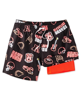 Chubbies Men's 5.5" Brown Cleveland Browns The Neon Lined Classic Swim Trunks