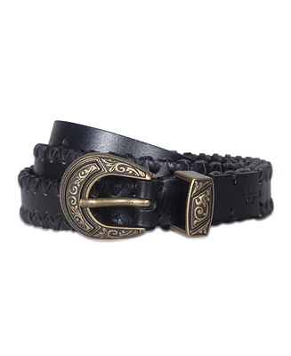 Frye Women's Leather Laced Buckle Belt